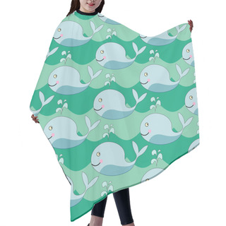Personality  Cute Whales Pattern Hair Cutting Cape