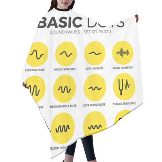 Personality  Sound Waves Flat Icons Vector Set Hair Cutting Cape