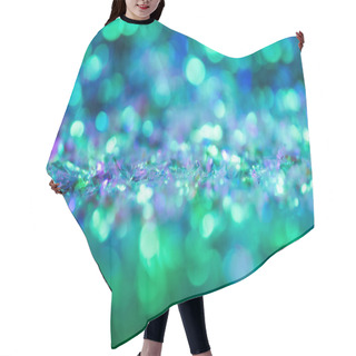 Personality  Abstract Glowing Background With Green And Blue Glitter Hair Cutting Cape