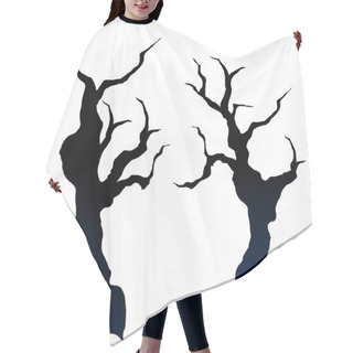 Personality  Vector Halloween Trees On White Background Hair Cutting Cape