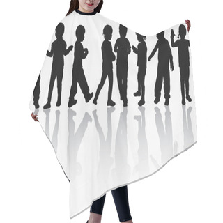 Personality  Dancing Children Silhouettes Hair Cutting Cape