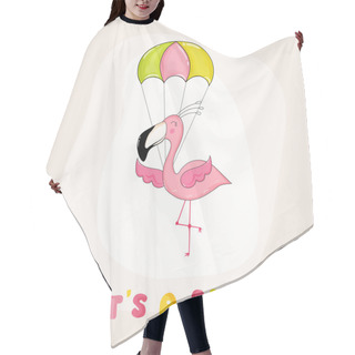 Personality  Baby Shower Or Arrival Card - Baby Flamingo Girl - In Vector Hair Cutting Cape