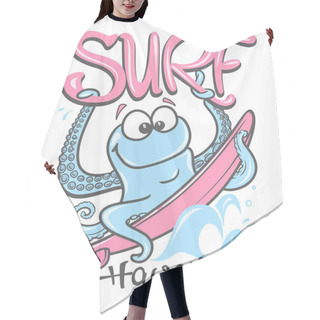 Personality  Octopus Summer Surfing, Print Design For Apparel. Hair Cutting Cape