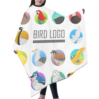 Personality  Set Of Bird Logo Vector Illustration Hair Cutting Cape