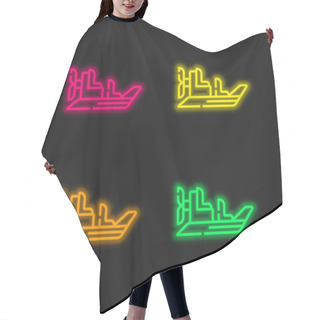 Personality  Boat Four Color Glowing Neon Vector Icon Hair Cutting Cape