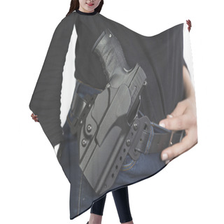 Personality  Gun In A Holster Hair Cutting Cape