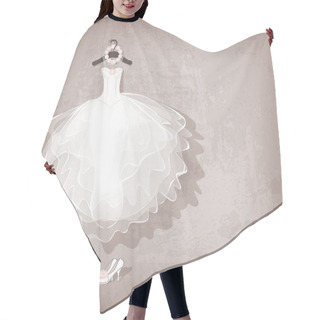 Personality  Wedding Dress On Grungy Background Hair Cutting Cape