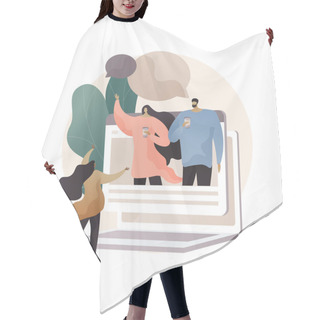 Personality  Online Friends Meeting Abstract Concept Vector Illustration. Hair Cutting Cape