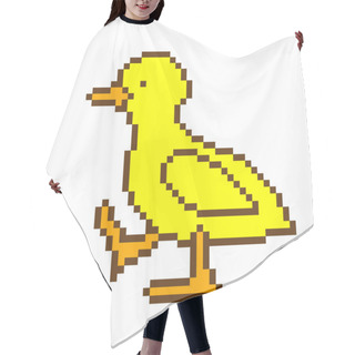 Personality  Old School 8 Bit Pixel Art Yellow Duckling Walking. Domestic Farm Animal Isolated On White Background. Gosling Symbol. Baby Bird Character. Retro Video/pc Game/slot Machine Graphics. Domestic Duck. Hair Cutting Cape