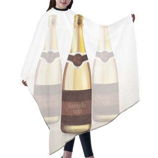 Personality  Bottle Of Champagne. Vector Illustration. Hair Cutting Cape