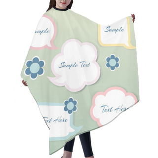 Personality  Set Of Paper Speech Bubbles Hair Cutting Cape