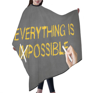 Personality  Everything Is Possible Chalk Drawing Hair Cutting Cape