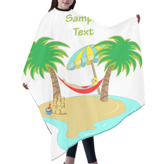 Personality  Hammock Between Two Palm Trees Hair Cutting Cape