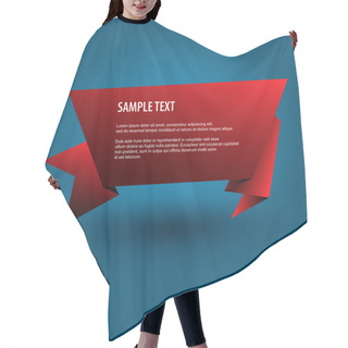 Personality  Red Origami Banner. Vector Background. Hair Cutting Cape