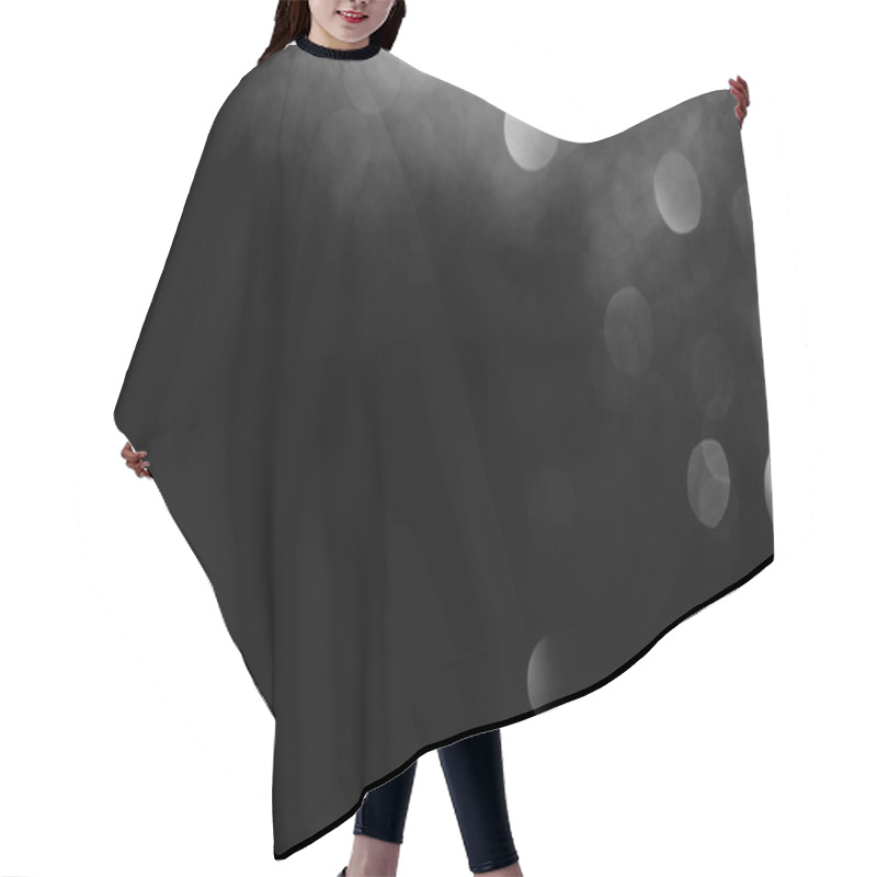 Personality  Sparking Silver Bokeh On Black Background For Celebration  Hair Cutting Cape