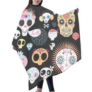 Personality  Set Of Funny Skulls  Hair Cutting Cape