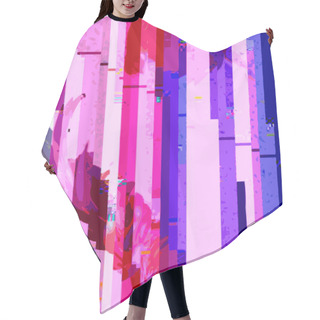 Personality  Colored Abstract Glitch Art Design Backgroun Hair Cutting Cape