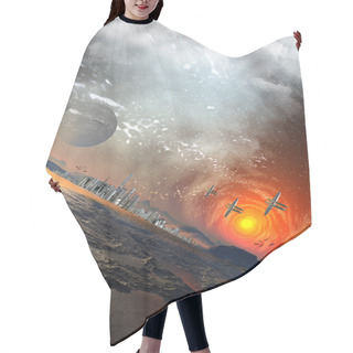 Personality  Alien Planet With Mystic Sky Hair Cutting Cape