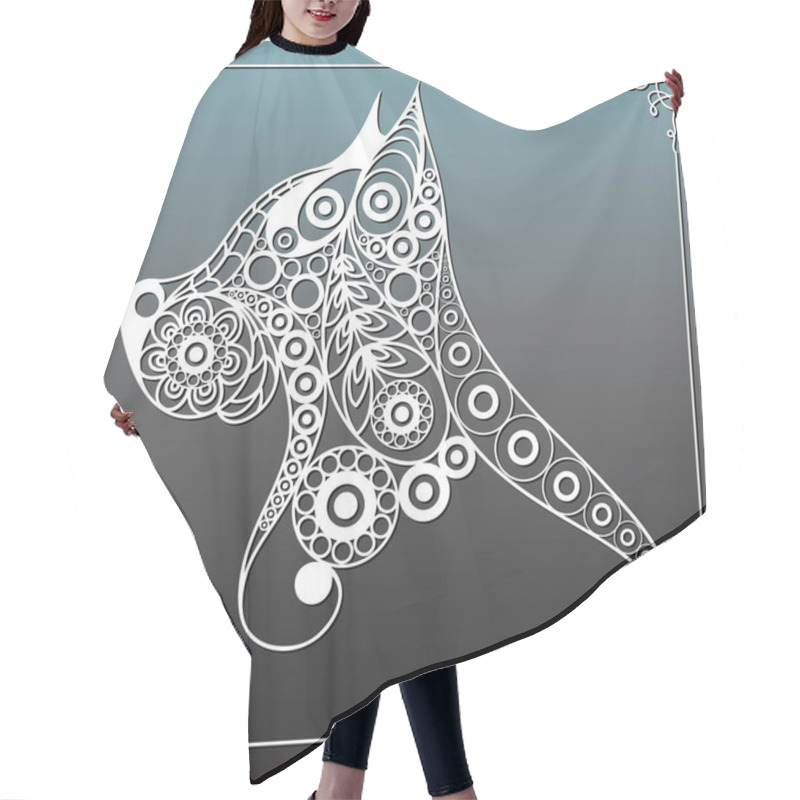 Personality  Graphic illustration with decorative dog 17 hair cutting cape