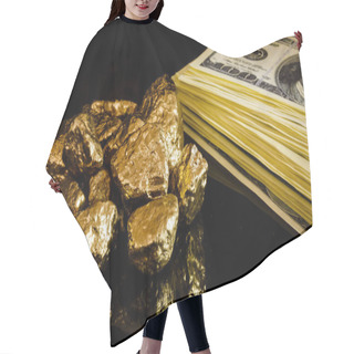 Personality  Nugget Gold And Dollar Bills Business Concept Hair Cutting Cape