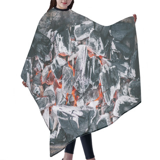 Personality  Top View Of Hot Burning Coals With Ash In Fireplace Hair Cutting Cape