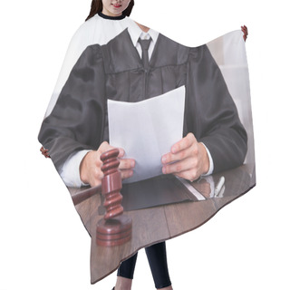 Personality  Judge Holding Documents Hair Cutting Cape