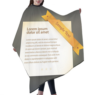 Personality  Vector Banner With Golden Ribbon Hair Cutting Cape