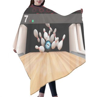 Personality  Bowling Ball Crashing Into The Pins Hair Cutting Cape