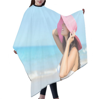 Personality  Happy Sexy Woman Summer In Beach Hair Cutting Cape