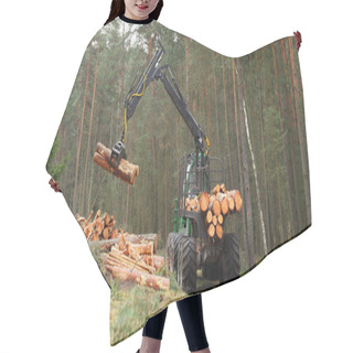 Personality  The Harvester Working In A Forest. Hair Cutting Cape