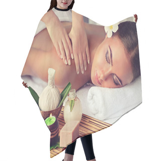 Personality  Woman Having Massage In The Spa Salon Hair Cutting Cape