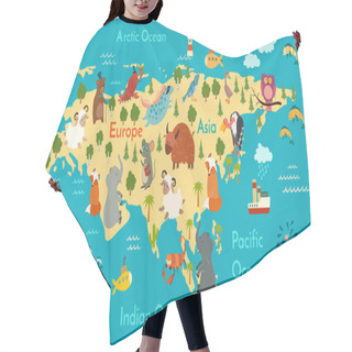 Personality  Animals World Map, Eurasia Hair Cutting Cape
