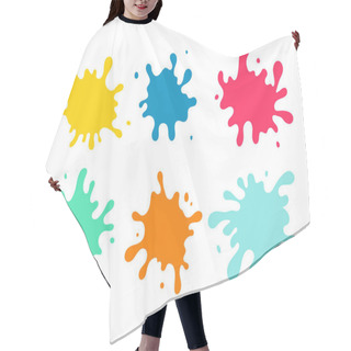 Personality  Colorful Paint Spots Set Hair Cutting Cape