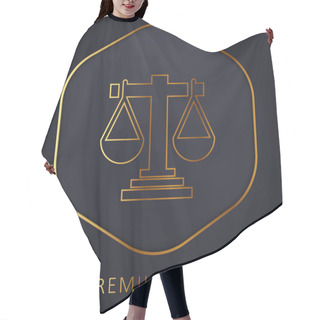 Personality  Balance Golden Line Premium Logo Or Icon Hair Cutting Cape