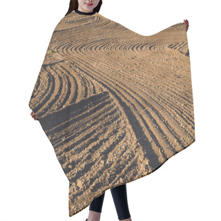 Personality  Ploughed Cultivated Farm Field Soil Background Hair Cutting Cape