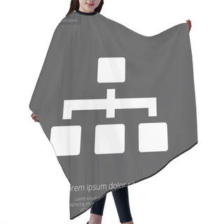 Personality  Hierarchy Premium Illustration Icon, White On Dark Background Hair Cutting Cape