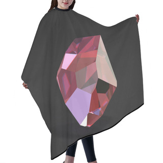 Personality  3D Image Of Pink Rubellite - Clear Crystal On Black Background - Faceted Big Topaz Gem Stone - Almandine Or Kunzite Cutting Mineral Hair Cutting Cape