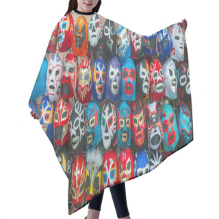 Personality  Color Display Of Mexican Free Wrestling Masks. Hair Cutting Cape