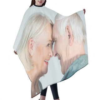 Personality  Happy Senior Couple Hair Cutting Cape