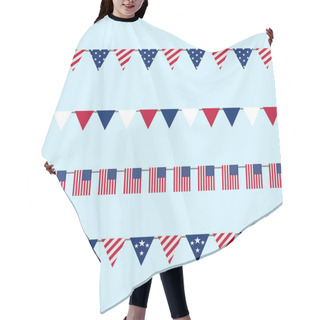 Personality  Hanging Bunting Pennants For Independence Day USA, Set Tradition Hair Cutting Cape