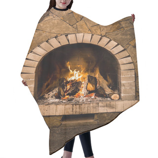 Personality  Fireplace With Fire Hair Cutting Cape