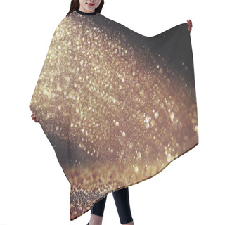 Personality  Glitter Vintage Lights Background. Gold, Silver, And Black. De-focused Hair Cutting Cape