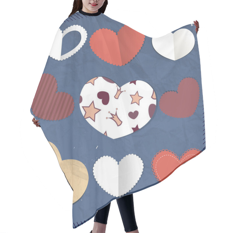 Personality  Vector Paper Hearts Vector Illustration  Hair Cutting Cape