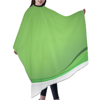 Personality  Olive Green Background Tawi,Green Waves, White Textarea Hair Cutting Cape