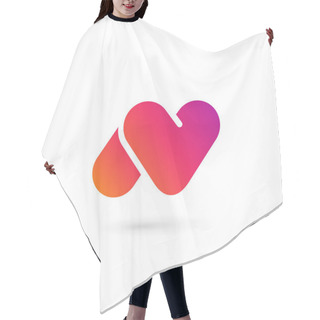Personality  Letter N Heart Logo Icon Design Template Elements Hair Cutting Cape