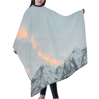 Personality  Beautiful Snowy Mountains Under Sunset Sky, Austria Hair Cutting Cape