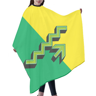 Personality  Ascending Stairs Signal Green And Yellow Modern 3d Vector Icon Logo Hair Cutting Cape