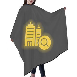 Personality  Booking Yellow Glowing Neon Icon Hair Cutting Cape