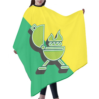 Personality  Barbeque Green And Yellow Modern 3d Vector Icon Logo Hair Cutting Cape