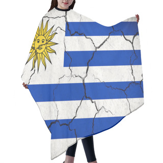 Personality  Uruguay - Cracked Country Flag Hair Cutting Cape